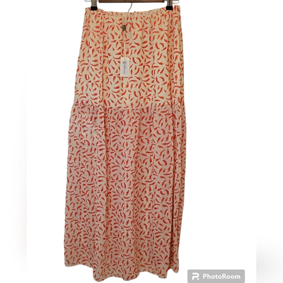 Miss Bee Women's Beach Wear Chili Print Maxi Skirt Size Small - Picture 2 of 8